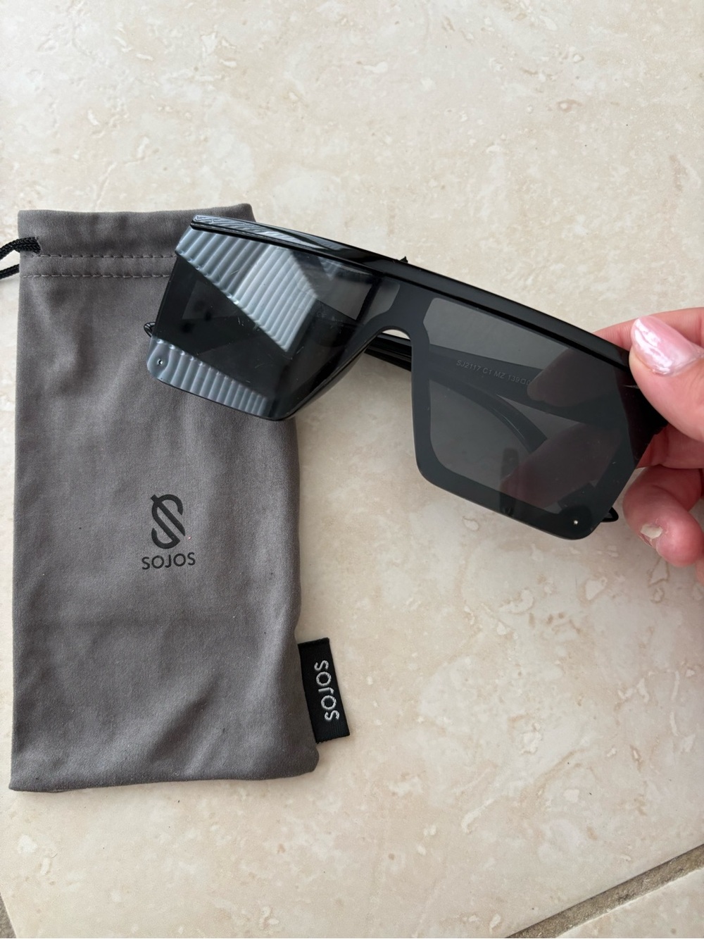 SOJOS Black Shield Sunglasses for Women